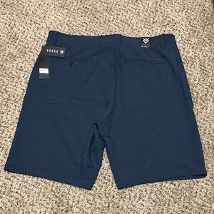 Veccc Men's Deep Blue Flat Front Shorts